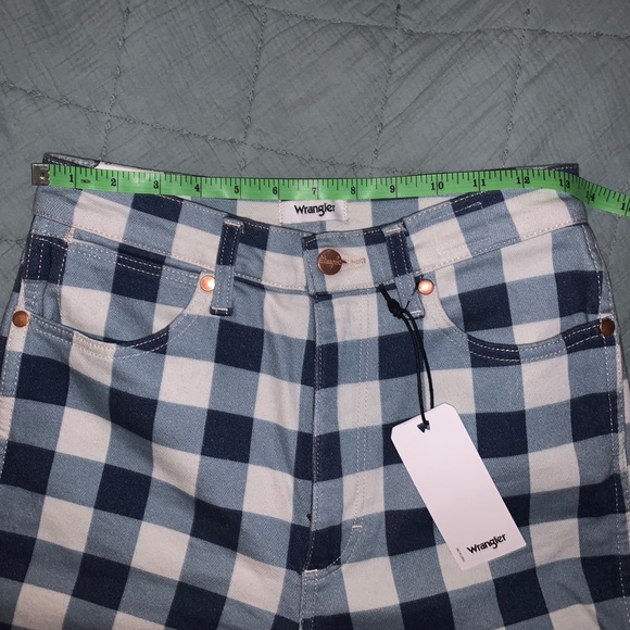 Wrangler Wrock Gingham Jeans 672 High Rise Kick Flare 27 NWT checkered - Picture 5 of 8